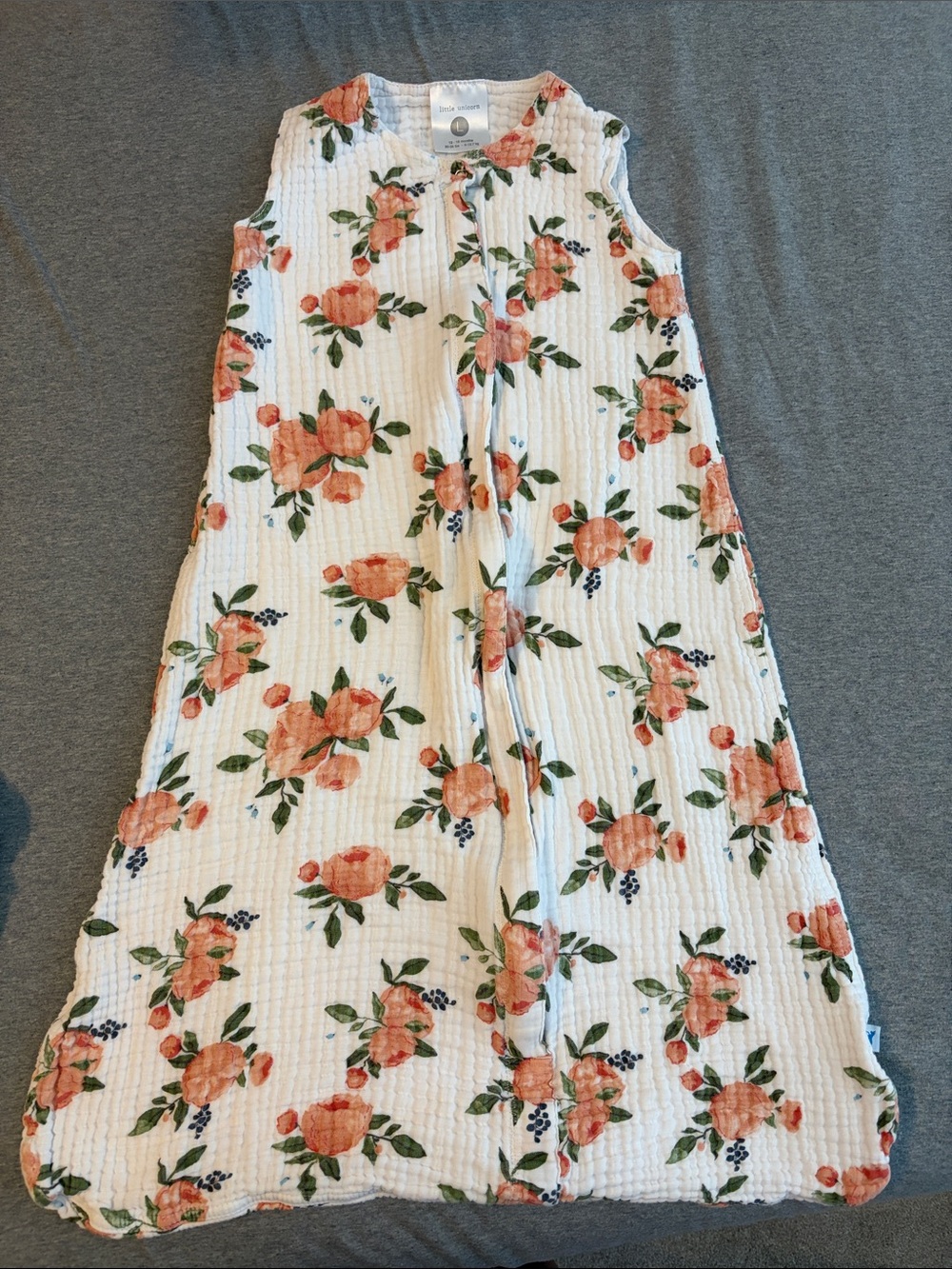Floral Muslin Sleep Sack - White